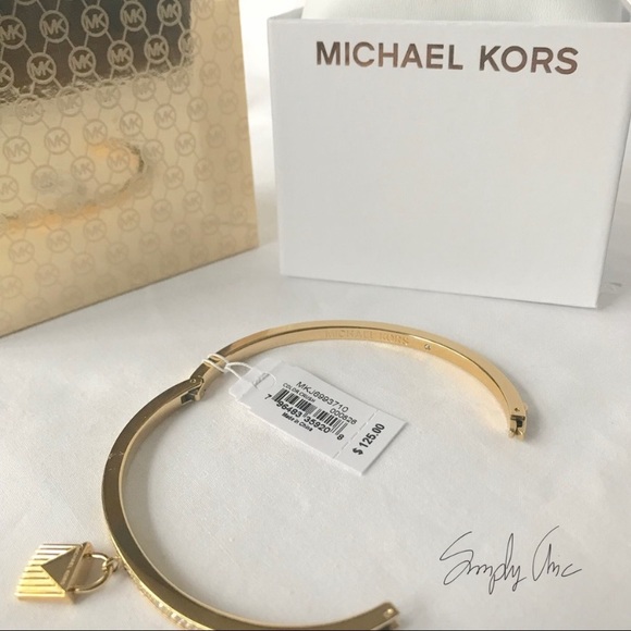 NWT authentic MK gold tone pave padlock bracelet - Picture 6 of 6